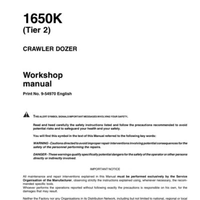 CASE 1650K Tier 2 Crawler Dozer Bulldozer Service Repair Manual