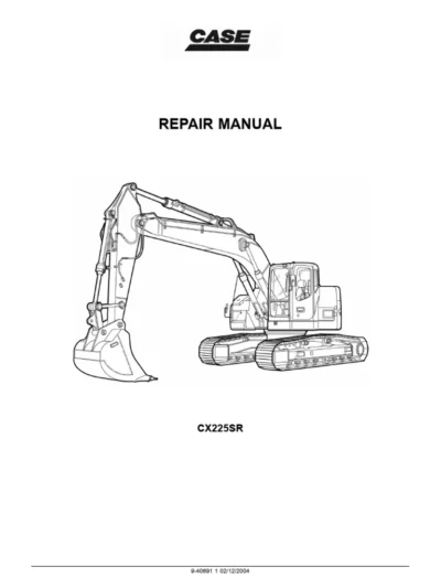 CASE CX225SR Excavator Service Repair Manual