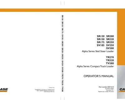 Case Alpha Series Skid Steer Loader Operation Manual