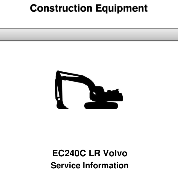 Volvo Ec240c Lr Excavator Service Repair Manual