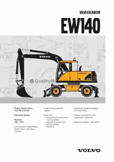 Volvo Ew140 Wheeled Excavator Service Repair Manual