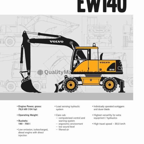 Volvo Ew140 Wheeled Excavator Service Repair Manual