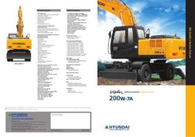 Hyundai Wheel Excavator Robex 200W-7 R200W-7 Workshop Service Manual