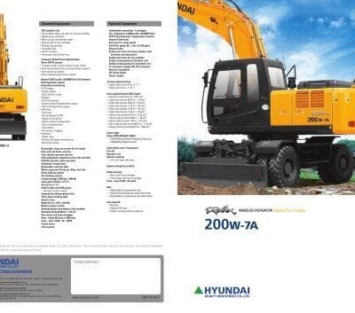 Hyundai Wheel Excavator Robex 200W-7 R200W-7 Workshop Service Manual