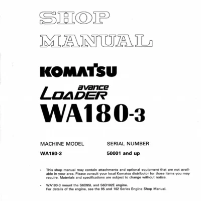 Komatsu WA180-3 Workshop Service Repair Manual