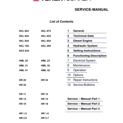 Terex Hr 16 Excavator Workshop Service Pdf Manual