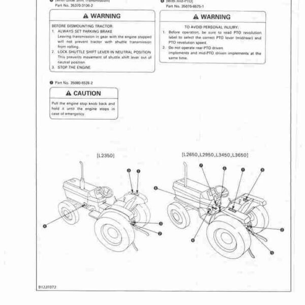 kubota l3650 service manual