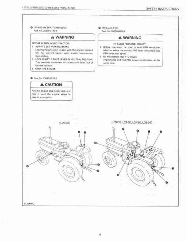 kubota l3650 service manual