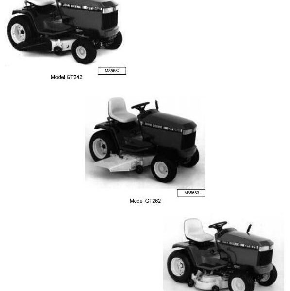 John Deere GT242 GT262 GT275 Lawn Tractors Service Manual