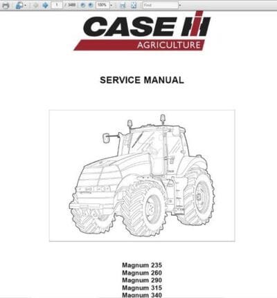 Case Magnum 235 260 290 315 340 tractor Workshop ManualCase Magnum 235 260 290 315 340 tractor Workshop Manual