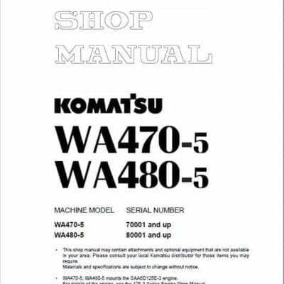Komatsu WA470-5H Wheel Loader Workshop Service Repair Manual