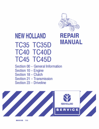 New Holland Tc35 Tc40 Tc45 Tractor Manual