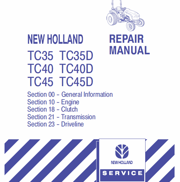 New Holland Tc35 Tc40 Tc45 Tractor Manual