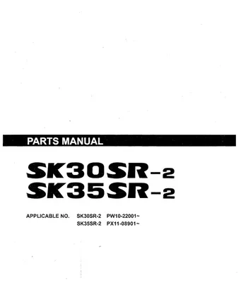 Kobelco SK30SR-2 SK35SR-2 Excavator & Engine Parts Manual