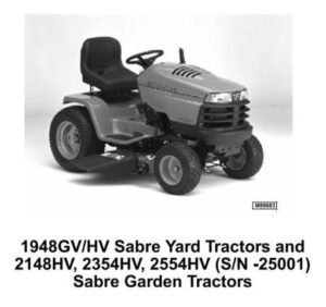 John Deere 1948GV-HV, 2148HV, 2354HV, 2554HV Sabre Tractors Service Repair Manual