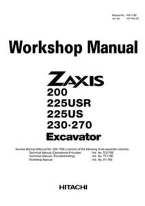 Hitachi Zaxis Excavator Trubleshooting Service Repair Manual