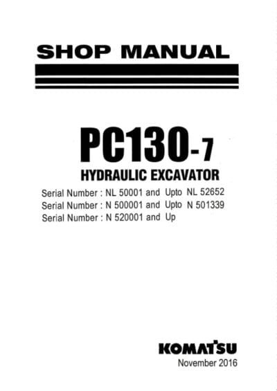 Komatsu pc130-7 Service Repair Manual