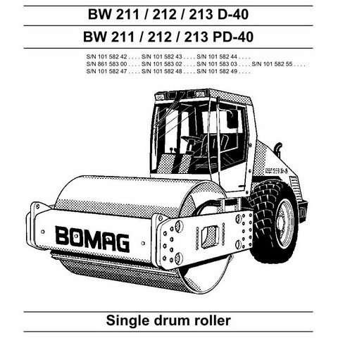 Bomag BW 211 212 213 PD-40 Service Repair Manual