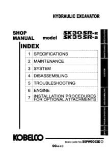 Kobelco SK30SR-2 SK35SR-2 service Repair Manual