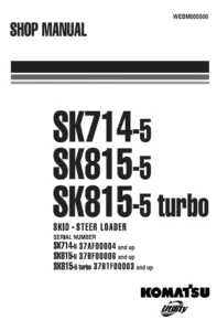 Komatsu SK714-5 SK815-5 Skid-Steer Loader Repair Manual