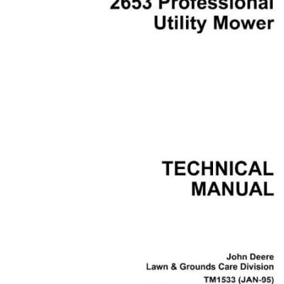 John Deere Utility Mower 2653 Diagnostic Repair Service Manual