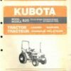Kubota B20 Tl420 Bt650 Bt750 Parts Catalog Manual