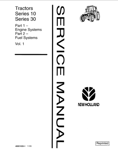 Ford New Holland Series 10 & Series 30 Tractor Models 2310, 2610, 2810, 3610, 3910, 4110, 4610, 5610, 6610, 7610, 7710, 7810, 8210 Best Repair Service Manual