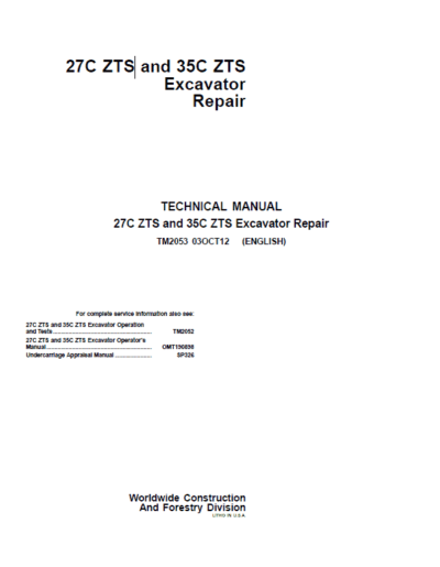 John Deere 27c Zts 35c Zts Mini Excavator Service Repair Manual - Image 6