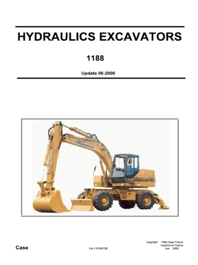 Case 1188 1188c 1188p Crawler Excavator Schematic Service Manual