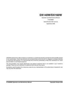 Doosan DX140W DX160W Wheel Excavator Service Repair Manual