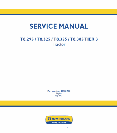 New Holland T8.355 T8.385 Tractor Repair Manual