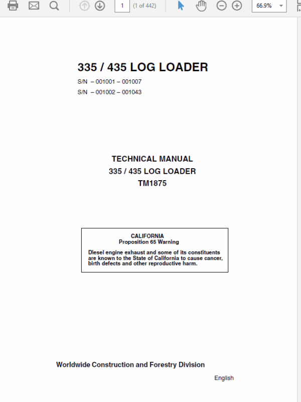 John Deere 335 375 385 435 and 535 Round Balers Repair Manual