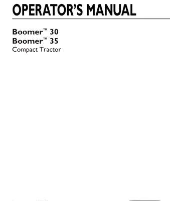 New Holland 30 35 Boomer Tractor Operators Manual