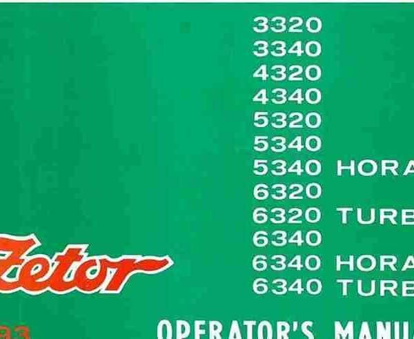 Zetor 5340 6320 6340 Tractor Operator Manual