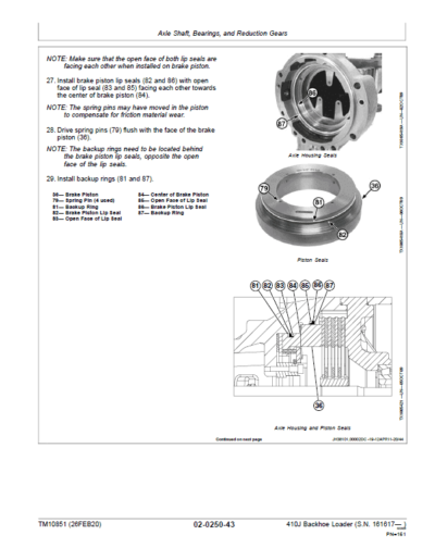 John Deere 410J Backhoe Loader Parts Catalog