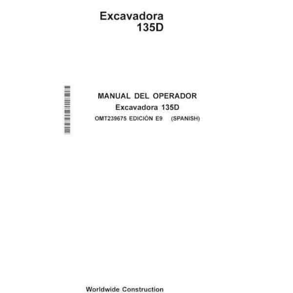 John Deere 135d Excavator Operation And Test Technical Manual