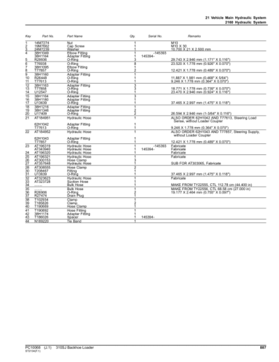 John Deere 310Sj Backhoe Loader Parts Manual