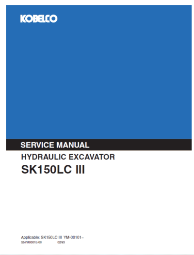 Kobelco sk150lc Mark III Hydraulic Excavator Parts Manual - Image 4