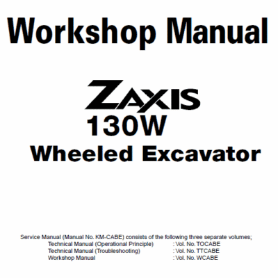 Hitachi Zaxis Zx 130W Wheeled Excavator Service Manual