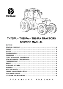 NEW HOLLAND TN95FA Tractor Service
