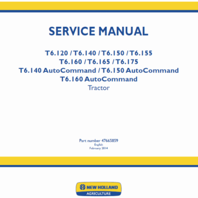 New Holland T6.160 T6.180 Tractor Service Manual