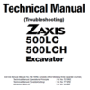 Hitachi ZX500LC and ZX500LCH Excavator Service Repair Manual