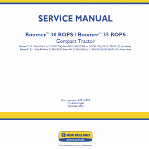 New Holland Boomer 30 and Boomer 35 Tractor Service Manual New Holland Boomer 30 and Boomer 35 Tractor Service Manual - Image 2