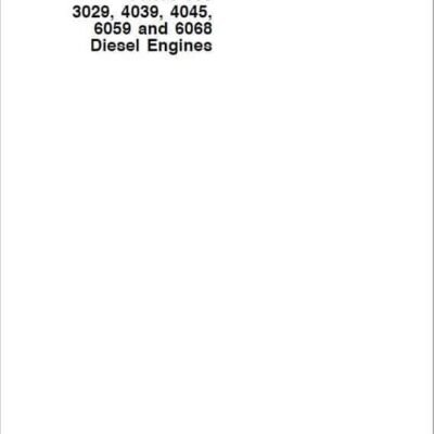 John Deere Series 300: 3029 6068 Diesel Engines Manual