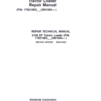 Cart John Deere 210K EP Tractor Loader Repair Service Manual