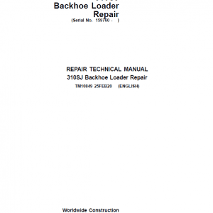John Deere 310SJ Backhoe Loader Repair Service Manual