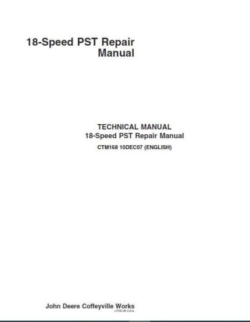 John Deere 18 Speed PST Component Technical Manual