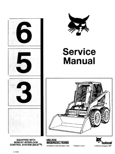 Bobcat 653 Skid-Steer Loader Service Manual