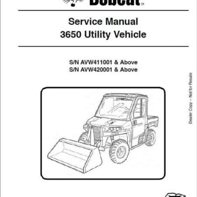 Cart Bobcat 3650 Toolcat Utility Vehicle Service Repair Manual