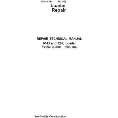 Cart John Deere 644J, 724J 4WD Loader Repair Technical Manual